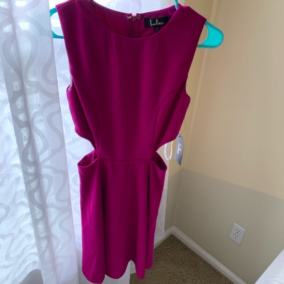 Lulus Dresses & Skirts - Lulu’s toast to you magenta cut out skater dress